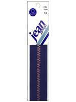 Rei�verschlu� ca. 15,24 cm dunkelblau f�r Jeans, messingfarbene Z�hne