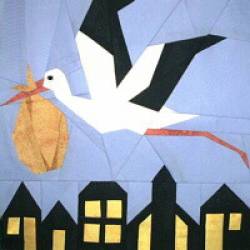 PDF Anleitung Fliegender Storch, Night Flight ca. 12x12 inch 