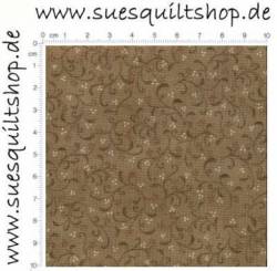 Red Rooster Brown Scroll Flower Blumen Schnörkel braun-taupe