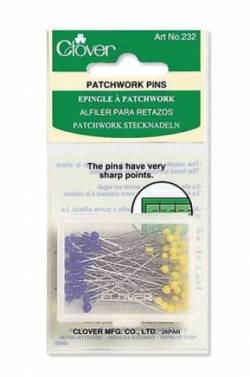 Clover Glaskopf-Stecknadeln fein, blau-gelb, 0.50 x 36 mm, 100 stk.