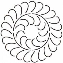 Schablone 12 inch Feather Circle Federkranz