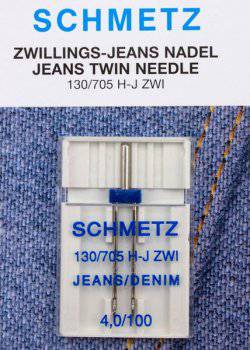 Schmetz Nähmaschinennadel Jeans Zwillingsnadel #100 - 4.0 mm Abstand