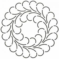 Schablone  7 inch Feathered Wreath Federkranz