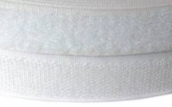 Klettband, 25 mm breit, weiss, zum Aufnähen