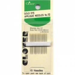 Clover Betweens Quiltnadeln Gold Eye No. 12