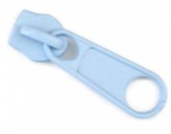 Zipper für Endlosreißverschluß 3 mm Schiene Fb. 071 hellblau