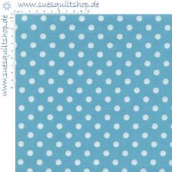 Windham Basic Brights Aqua Dots Punkte weiss auf aqua 