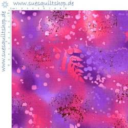 Benartex Fossil Fern Alpine Rose, violett und pink