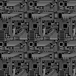 Michael Miller Black Computer Circuit Board, Schaltkreise schwarz weiss
