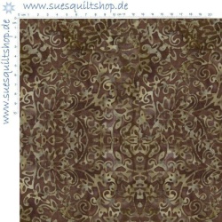 Timeless Treasures Tonga Batik Chocolate Brown, Ranken u. Blüten schokoladenbraun 