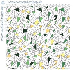 Benartex Black White & Bright Crackle Green/Multi
