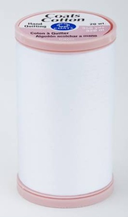 Coats Cotton Hand Quilting Thread 100% Baumwolle, 320 m Spule Fb. 0100 weiss