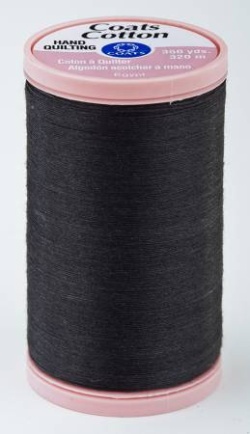 Coats Cotton Hand Quilting Thread 100% Baumwolle, 320 m Spule Fb. 0900 schwarz