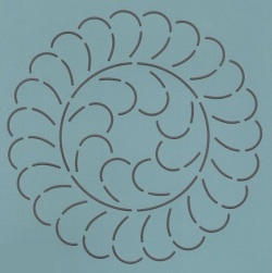 Schablone 13 inch Feather Circle, Federkranz