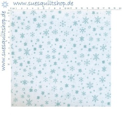 Riley Blake Ski Hill Snowflakes Schneeflocken grün auf weiss