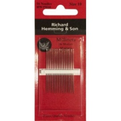 Richard Hemming Applikationsnadeln No. 10 - Straw Needles - Milliner Needles - Hutmachernadeln 