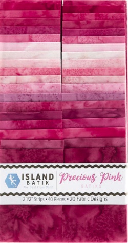 Island Batiks Precious Pinks 2-1/2 inch Jelly Roll, 40 Streifen 