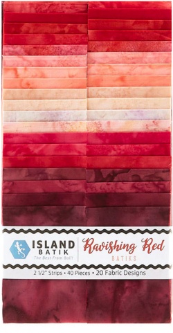 Island Batiks Ravishing Reds 2-1/2 inch Jelly Roll, 40 Streifen 