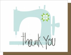 Grußkarte Thank You Nähmaschine