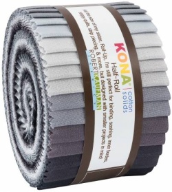 Kona Cotton Roll Up 2-1/2in Strips Roll Up Kona Solids Stormy Skies Palette
