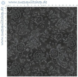 David Textiles Black Parisian Floral Blumen schwarz
