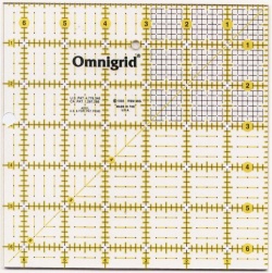 Omnigrid Lineal  6.5x6.5 inch mit kleinem Karoraster u. 45° Winkel dünne Linien aus USA