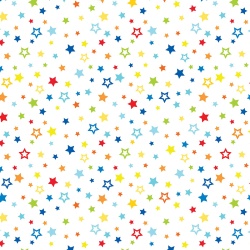 Benartex My Hero Pop Star White Sterne bunt auf weiss
