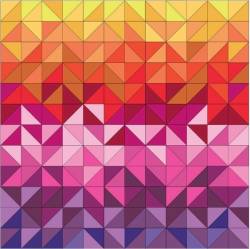 Stoffpackung Triangle Madness gelb-orange-rot-pink-violett