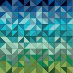 Stoffpackung Triangle Madness blau-aqua-türkis-petrol-grün