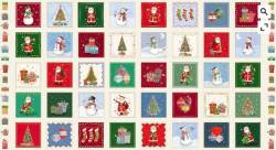 Makower Jolly Saint Nick Jolly Squares Rapport ca. 60 cm