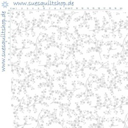  Fabric Traditions Grey Etchings zarte Zweige und Punkte grau auf weiss