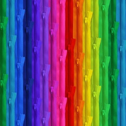 Timeless Treasures Bright Zipper Stripe Reissverschlüse regenbogen