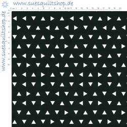 Robert Kaufman Ann Kelle Remix Triangles White on Black Dreiecke weiss auf schwarz