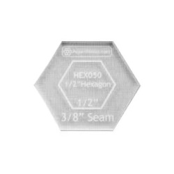  Acrylschablone Hexagon   1/2 inch mit 3/8 inch Nahtzugabe