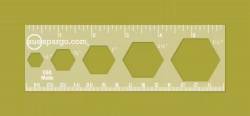 Hexagon Schablonen, Lineal 6 inch bzw. 16 cm ruler mit 1/2 in, 3/4 in, 1 in, 1-1/4 in, 1-1/2 inch