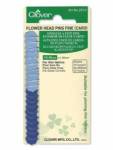 Clover Flachkopf-Stecknadeln mit Blümchen blau 0.45 x 50 mm superdünn, 20 stk./Packung