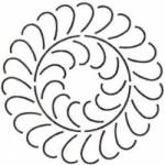 Schablone 12 inch Feather Circle Federkranz