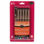 Pigma Micron Pen Set Size 01 6 Colors 6er Pack