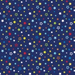 Benartex My Hero Pop Star Dark Royal Sterne bunt auf blau