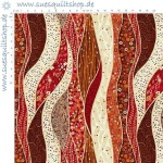 Makower Golden Gustav Klimt Wave Red